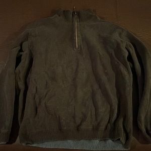 Caribbean Joe long sleeve brown half zip sweater